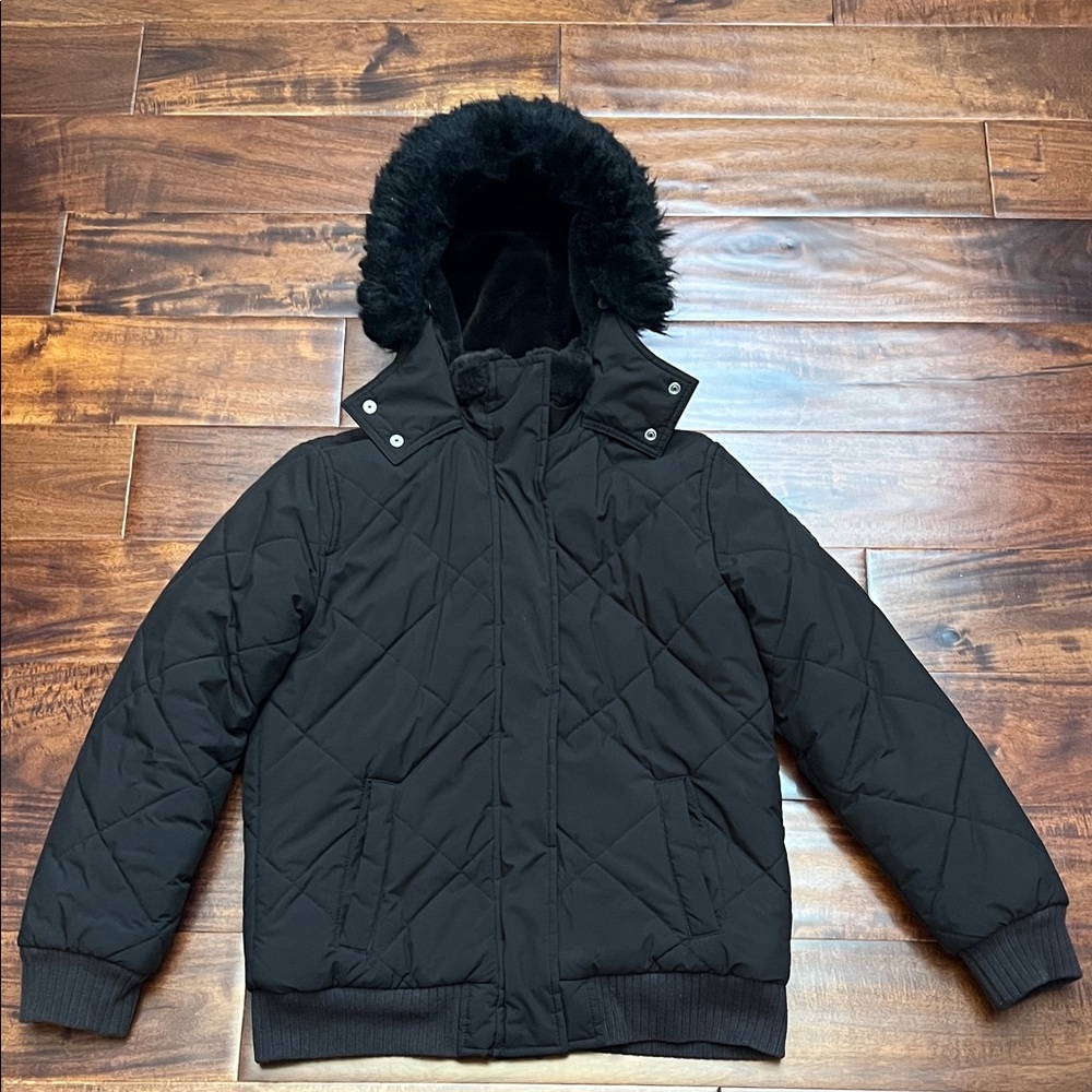 Abercrombie Kids Black Winter Coat with attached Hood Size 15/16